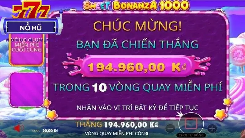 Quy trình quay hũ Sweet Bonanza nhanh gọn